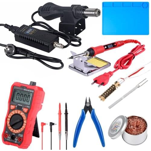 JCD Micro Hot air Gun 8858 Digital multimeter Portable BGA Rework soldering station ESD insulation solder working Mat Heat Gun