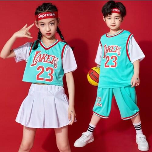 Kids Concert Hip Hop Clothing Cheerleader Crop T Shirt Streetwear Summer Shorts Skirt Mini for Girls Boys Dance Costume Clothes