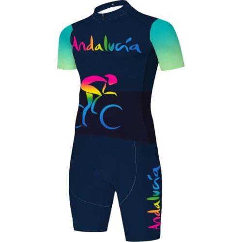 Andalucia Laser Cut One piece skinsuit Bicicleta Ropa Equipamento Masculino Tricota Maillot Ciclismo Hombre Jersey Ciclismo