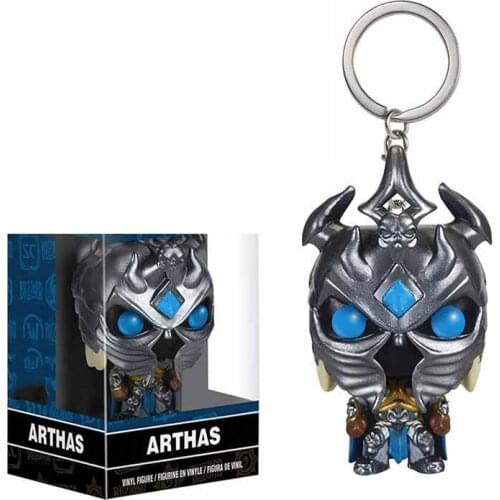 Funko Famous Game Character WOW Fall Of The Lich King ARTHAS Brinquedos Keychain Action Figure Toys For Children Gift