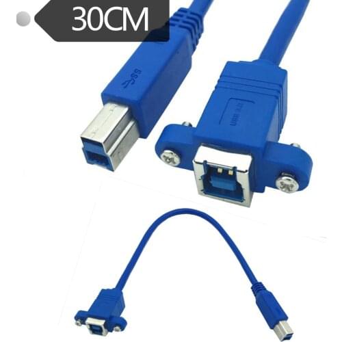 USB 3.0 cable BF USB 3.0 B female with ear lock screw panel cable female head lock screw cable