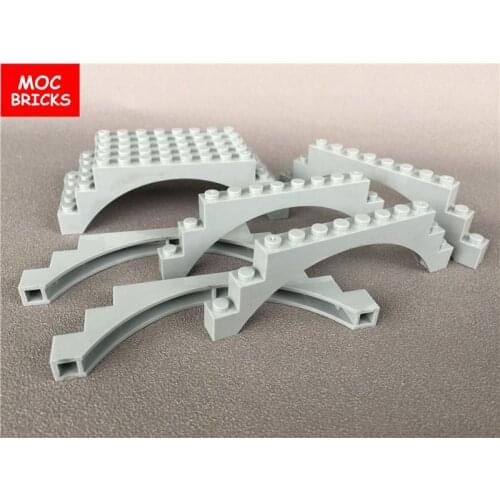 10pcs/lot MOC Bricks DIY Light gray Brick Arch 1 x 12 x 3 fit with 6108 Building Blocks toys figure Kids gifts