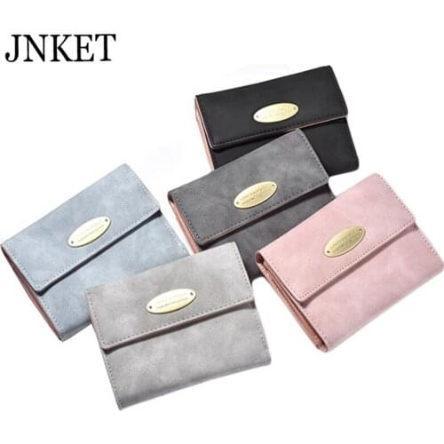 JNKET Retro Wallet Womens Purse PU Leather Wallet Three Folded Billfold Short Wallet Coins Purse Card Holder