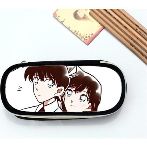 Detective Conan Fashion Simple Oxford Stationery Box Cute Cartoon Character Zipper Unisex Wallet Travel Handbag Make-up Bags