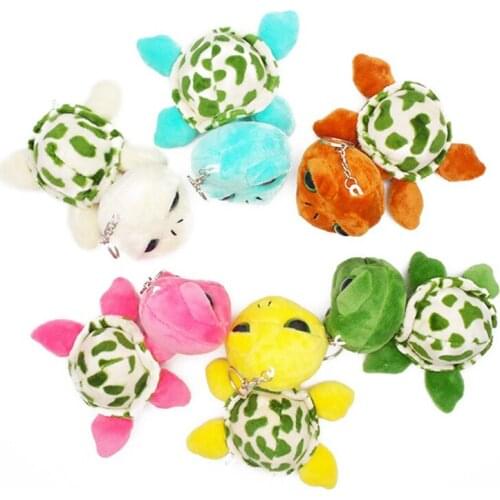 Stuffed Plush Animals Big Eyes Stuffed Tortoise Turtle Animal Plush Pendant Doll Baby Toy Gift 8cm Color Random