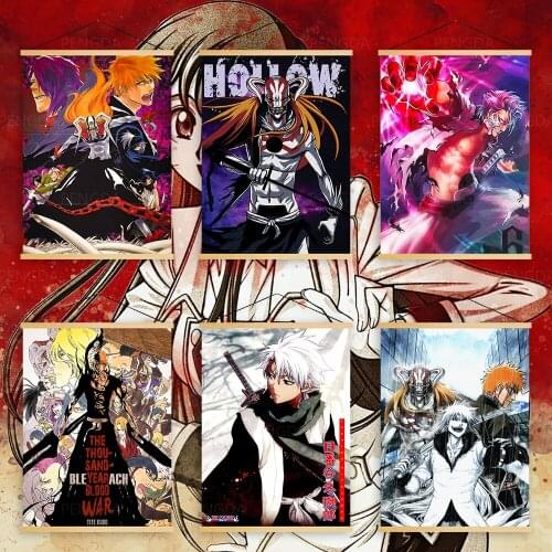 Wall Art Print bleach beautiful girl boy fight Canvas Modern Solid Wood Hanging Scrolls Painting Poster Nordic Style Home Decor