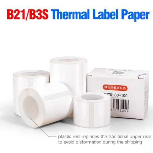 Niimbot B3S B21 2 Rolls Thermal Label Paper Pure White Sticker Labels Waterproof OilProof Scratch Wear Proof For Product Package