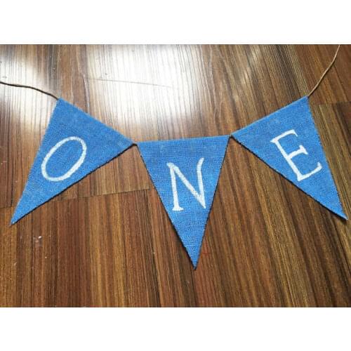 New boy first birthday party buntings one blue Burlap Garland Baby Shower Decor nurseries Garlands Prince High chair bunting hot
