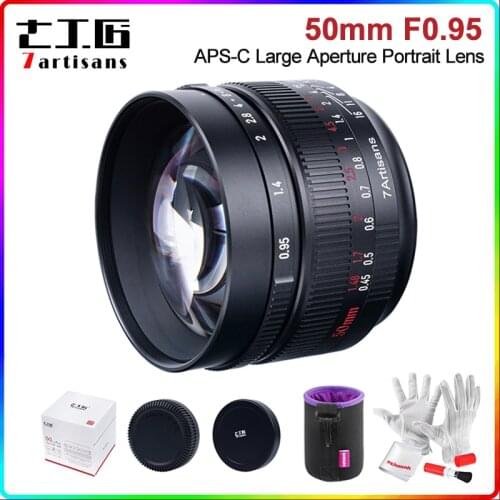 7artisans 50mm F0.95 APS-C Manual Focus Lens Large Aperture Portrait Camera Lens for Nikon Z Sony E M4/3 Fuji XF EOS-M Mount