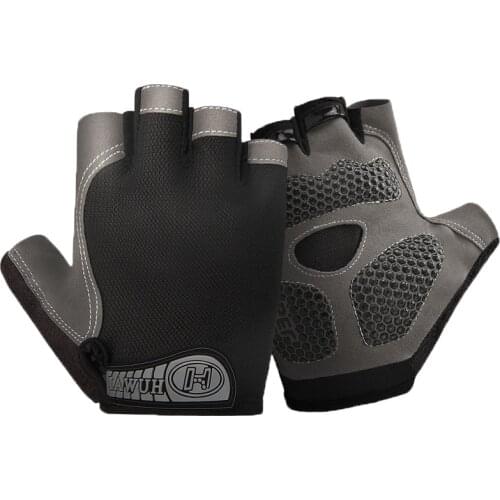 Summer Men Women Half Finger Outdoor Sport Bike Bicycle Cycling Non Slip Glove Gym Fitness Anti-Shock Breathable Mesh Mitten F2