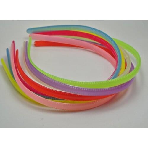 10 Mixed Color Plastic Colorful plastic headband hair band 8mm With Teeth