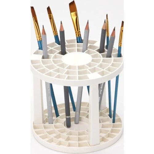 Portable 49 Holes Paint Brush Pencil Stand Watercolor Paint Brush Holder Stand Painting Supplies For Students Desk Organizer Hot