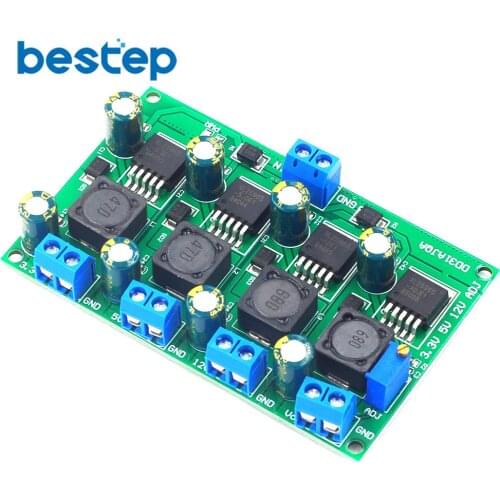 DC-DC 3A Step Down Power Supply Module Buck Voltage Converter 4CH 3.3V 5V 12V Adjustable Output