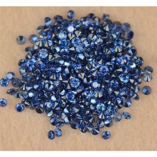 Sale 1~4mm 5A Round Shape Brilliant Cut CZ Beads Dark Blue Synthetic Gems Loose Cubic Zirconia Sapphir-e Stone For Jewelry
