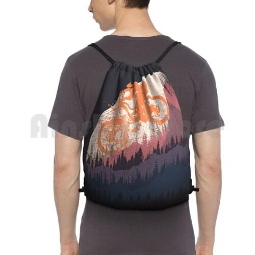 Mtb Drop Backpack Drawstring Bag Riding Climbing Gym Bag Bike Mtb Ride Mountain Bike Bicycle Enduro Bmx Rider Ink Sport