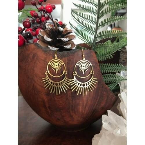 Moon Sun Phase All Seeing Eye Earrings Handmade high vibe jewelry Witchcraft Jewelry