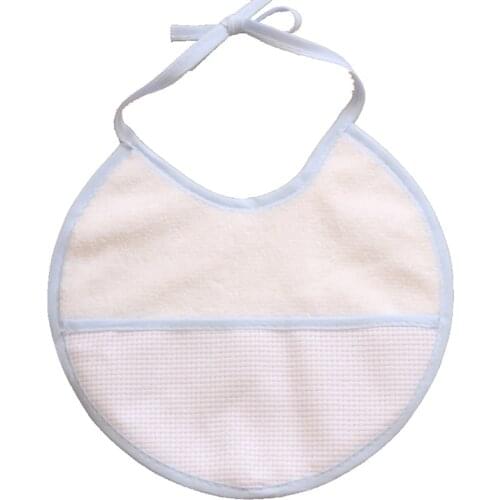 Free shipping 12PCS/Set YB0011 blue Baby waterproof bib Infant saliva towels Burp Cloths Cross stitch bib Baby bib