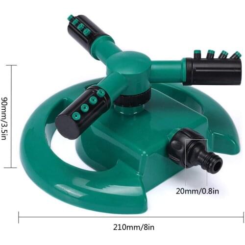 Lawn irrigation sprinkler plastic three-prong adjustable nozzle automatic rotation outdoor watering