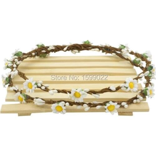 Bridal Flower Crown White Woodland Wedding Daisy Head Band Women Bride Floral Hair Wreath Shabby Chic Headbands Photo Shoot Prop