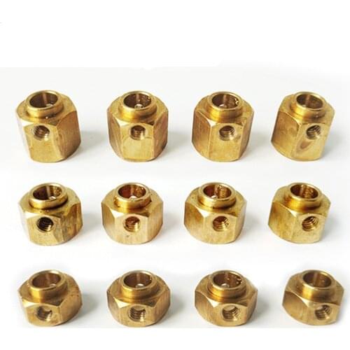 TRX4 4pcs 6/8/9/10/11/12mm Heavier Brass 12mm Wheel Hex Wheel Hub Extended Adapter for 1/10 RC Crawler Car Traxxas TRX-4