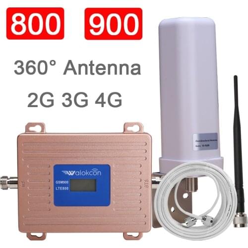 4G Mobile Network Booster Cellular Signal Amplifier Repeater 4g Cell Phone Signal Booster GSM 900MHz LTE 800 MHz 2G 3G 4G 65DB