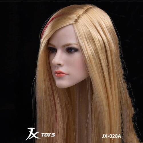In Stock 1/6 Scale Women JX-028A Avril Singer Head Sculpt Model For 12" PH PHicen Female Pale Body Soldier Figure Toy Collection