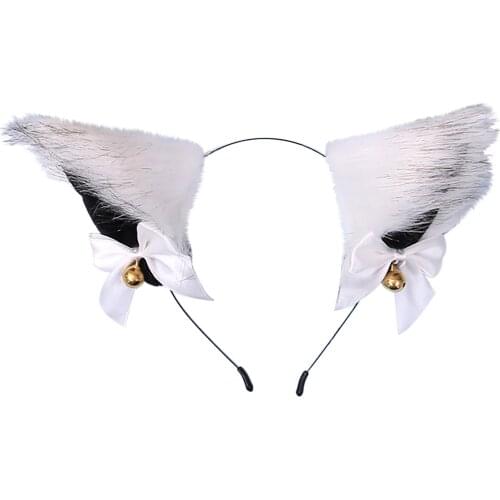 Animal Ears Bells Ladies Scrunchie Cosplay Plush Furry Simple Female Hair Accessory Party Banquet Sweet Fashion Girls Headband