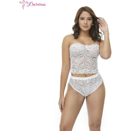 Daininus Women Panty Conjunto Sexy Costumes Lingerie Babydoll Set Lace Bralette And Thong Lenceria Micro Bikini Extreme