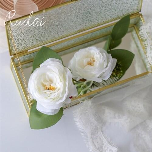 Boho Wedding Head Accessories Flower Rose Hair Comb Bohemia Bridal Comb Wedding Flower Headband for Women Headpiece HD59