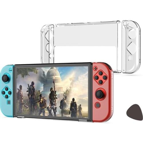 PC Hard Shell For Nintendo Switch OLED Console and Joycons Crystal Clear Shell Protective Case Cover Skin