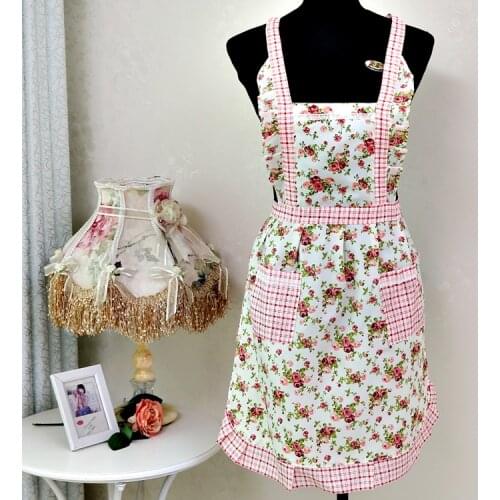 1Pcs Cartoon fashion Household lovely sleeveless apron Oil pollution prevention couple princess kitchen apron suit