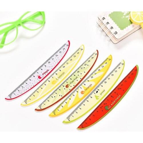 1PC 15cm Creative Fruits Pattern Plastic Ruler Measuring Straight Ruler Tool Office Gift Stationery