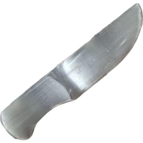 1pcs Polished White Selenite Sculpture Shaped Dagger Gypsum Stone Quartz Crystal Courage for Men Power Relaxation Reiki Healing