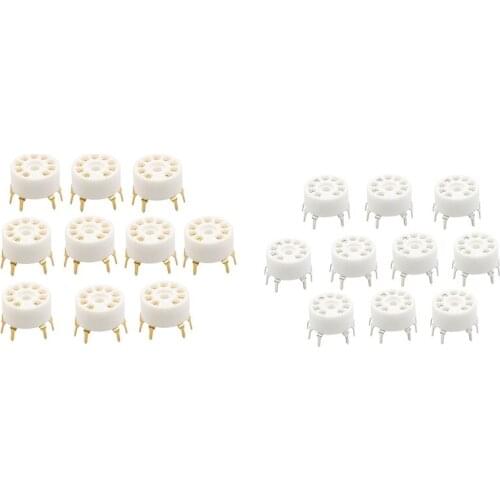 10PCS PCB 9Pin Ceramic B9A Vacuum Tube Socket Audio HIFI DIY Amps for 12AX7 12AU7 12AT7 ECC81 ECC82 ECC83