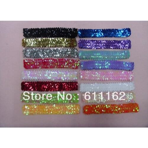 2018 Child Child Mini Sequin Headbands Soft Elastic Headbands 14 COLOR 480pcs