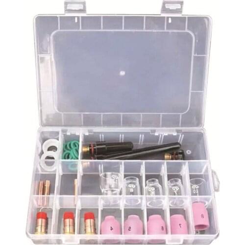 31 Pieces Of TIG Welding Torch Stubby Gas Lens Heat-Resistant Glass Set, Suitable For WP-17/18/26 Welding Accessories