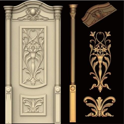 Door_010 3d model STL relief for cnc STL format door 3d Relief Model STL Router 3 axis Engraver ArtCam