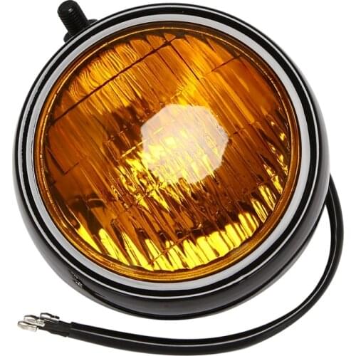4-Inch 12V Motorcycle Headlight Vintage Cafe Racer Headlight for Honda Yamaha Suzuki Kawasaki