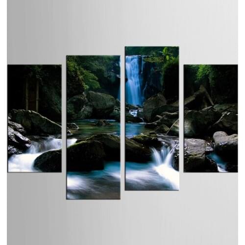 4 pieces / set of rock waterfall lake wall wall art wall decoration home decoration canvas canvas print canvas frame XL-FJ29-1