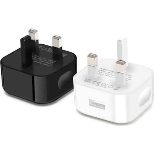 White/Black British Regulatory Portable USB Charging Head Portable Wireless Charger Compatible withMost Mobile Phones LX0B