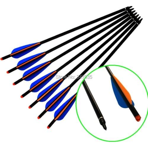 18" Crossbow Bolts Aluminum Arrows 2216# Moon Nock for Archery Target Hunting Outdoor Sports