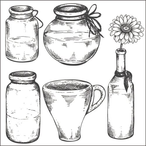 Flower bottle Transparent clear stamp for DIY Scrapbooking/Card Making/Kids Christmas Fun Decoration Supplies