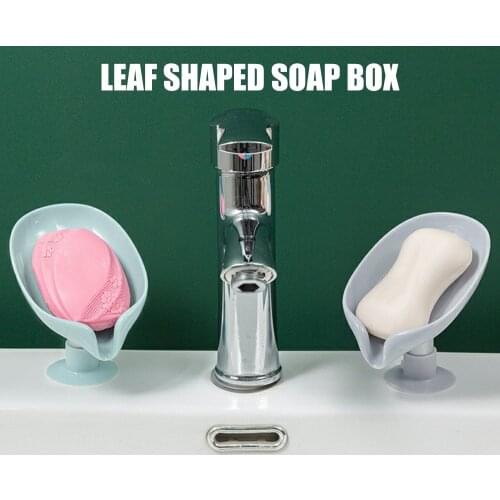 Bar Soap Holder Leaf-Shape Self Draining Soap Dish Holder, Soap Dish Shower Soap Tray Soap Saver Soap Holder Drainer