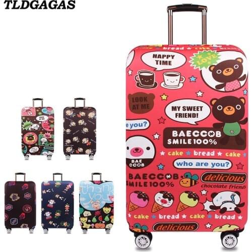 TLDGAGAS Elastic Cloth Luggage Protective Cover Suit 18-32 Inch Cartoon Pattern Trolley Case Suitcase Cover Travel Accessories