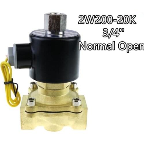 2W200-20K Electric Solenoid Valve Water Air N/O 220V AC 3/4" Normally Open Type 2W200-20K 12V 24V 220V