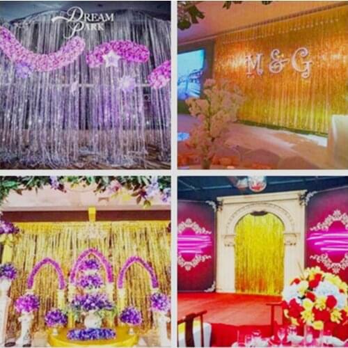 3m x 1m foil door curtain background wall decorations, Christmas / birthday /banquet layout party supplies 5pcs/lot