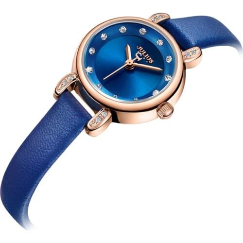 Julius 2018 Autumn New Arrival Women Watches Blue Small Dial Ladies Slim Dress Clock Japan Quartz Movt Montre Femme JA-1086