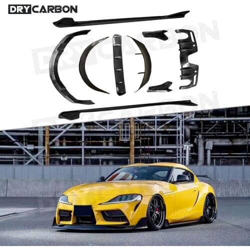 Carbon Fiber Front Lip Side Skirts Rear Diffuser Splitters Roof Spoiler for Toyota Supra 2019 - 2020 Car A Styling