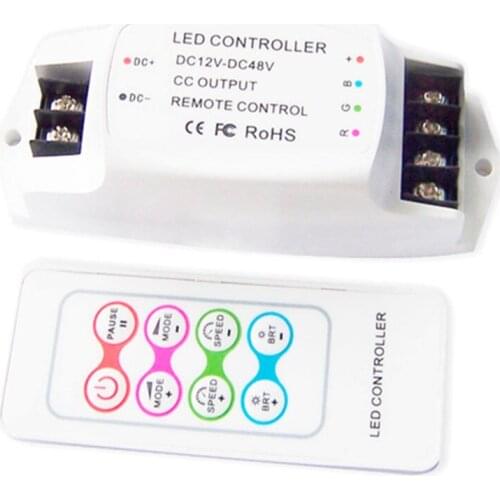 New Led RGB Strip Controller 12V 24V 350mA 700mA Constant Current Output 4096 Scale Level RF Remote 5050 3528 RGB String Dimmer