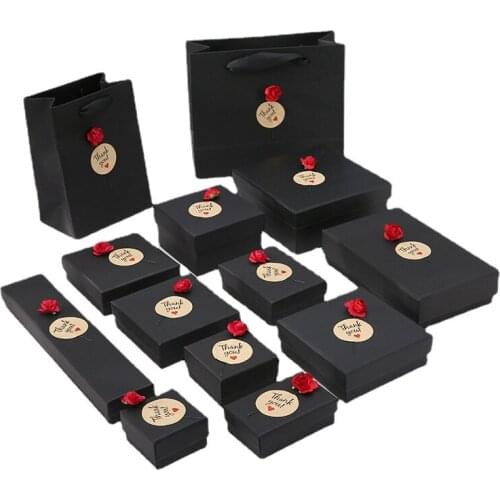 Rose Storage Jewelry Box Necklace Earrings Engagement Ring for Earring Necklace Bracelet Display Gift Box Packaging Bags 12 Size